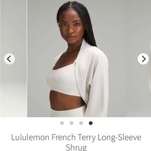Lululemon French Terry Long-Sleeve sweatshirt shrug Bone size 12